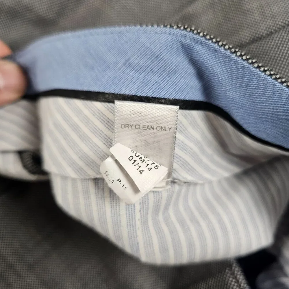 Banana Republic Pants Mens 35x29 Gray Wool Nail Head Tailored Slim Fit Trouser